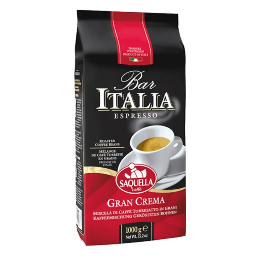 دانه قهوه ایتالیا قرمز مدل Bar Italia Gran Cremaوزن1کیلوگرم
